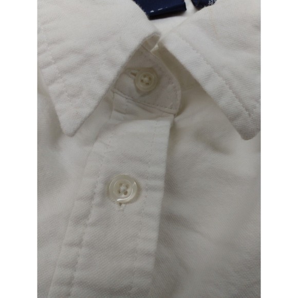 Basic Editions Collared Button Up Girls Large White Short Sleeve Dress Shirt - Picture 3 of 12